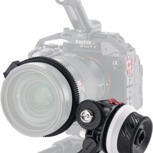 Tilta Pocket Follow Focus | Precise Focus Ring with A/B Stops | Fluid Damping System | 15mm Rod & Rod Holder | Works with Most Cameras & Lenses | Lightweight, Comfortable, and Compact Design (FF-T07)