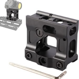 Red Dot Riser Mount，2" High Picatinny Riser Mount fit for H1 H2 T1 T2 Optic Sights Built-in Backup Iron Sights with Wrench
